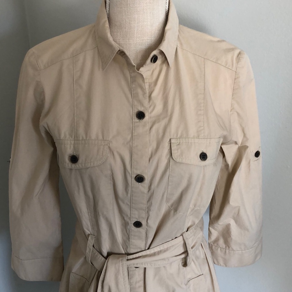 🎉HP🎉Zara khaki shirt dress with pockets - Picture 4 of 5